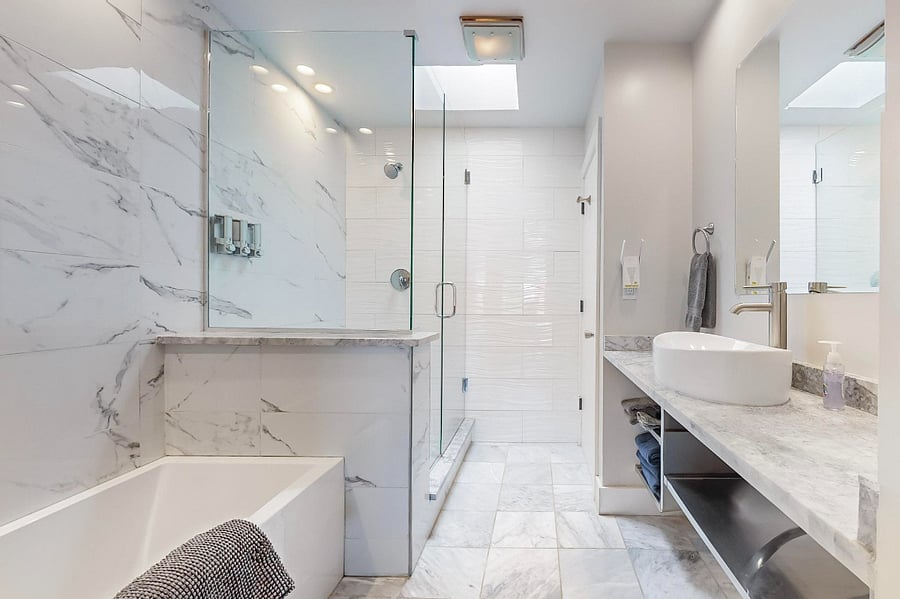 Master bedroom #1 full bathroom with separate tub and shower