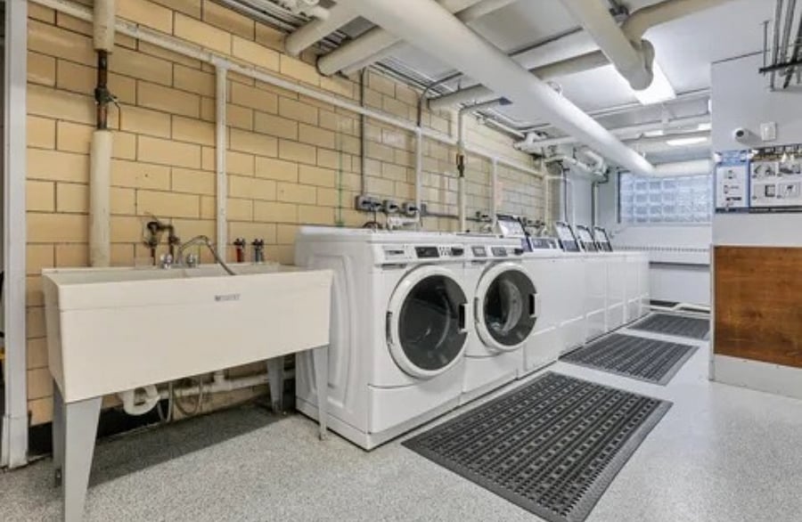 Laundry facility in basement