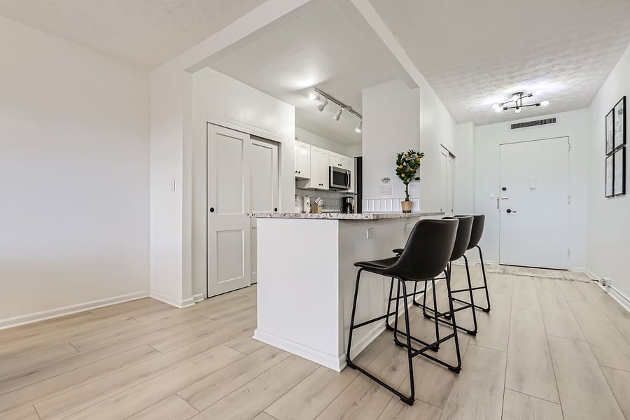 Additional seating for four at kitchen island