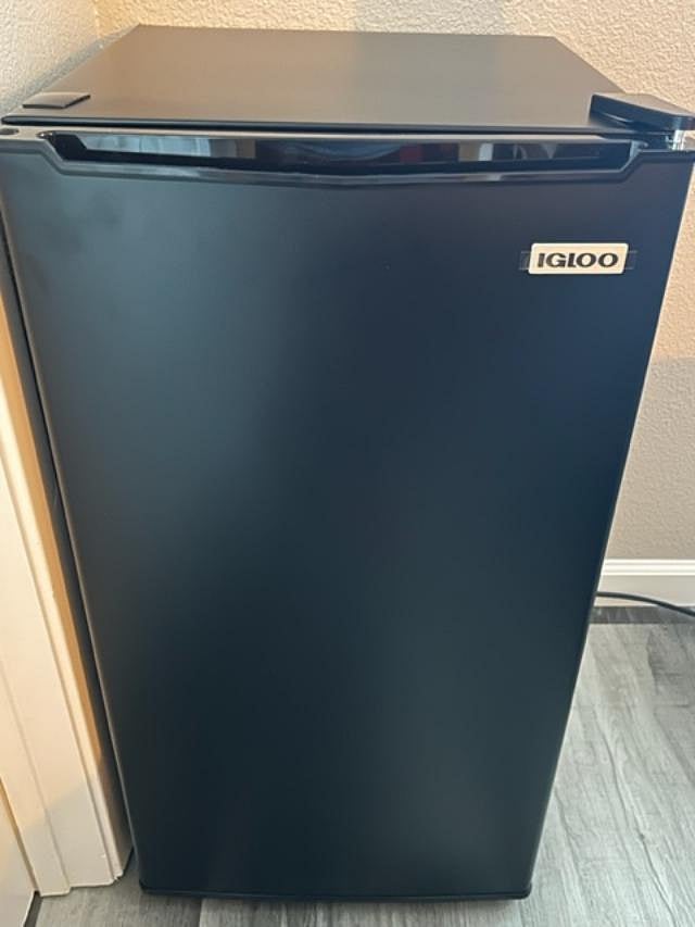 Mini fridge / freezer in guest room.
