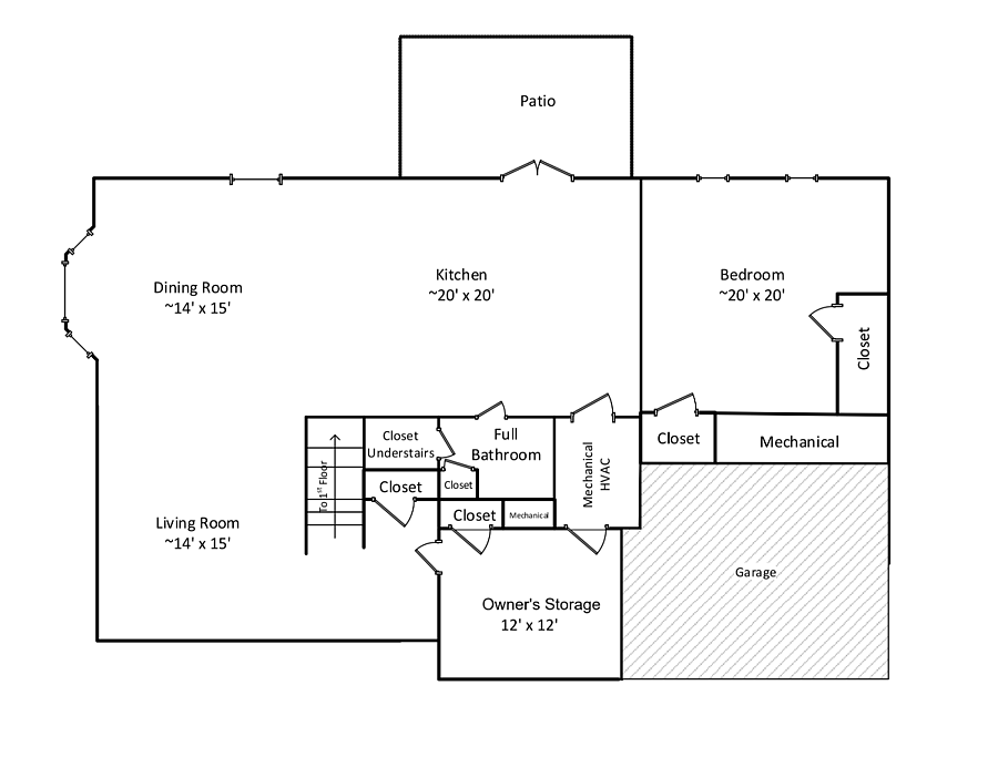 Basement Floor Plan, measurements approximate.