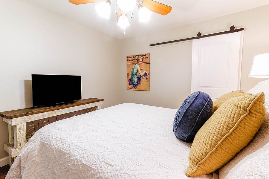 55" Smart TV and large walk in closet.