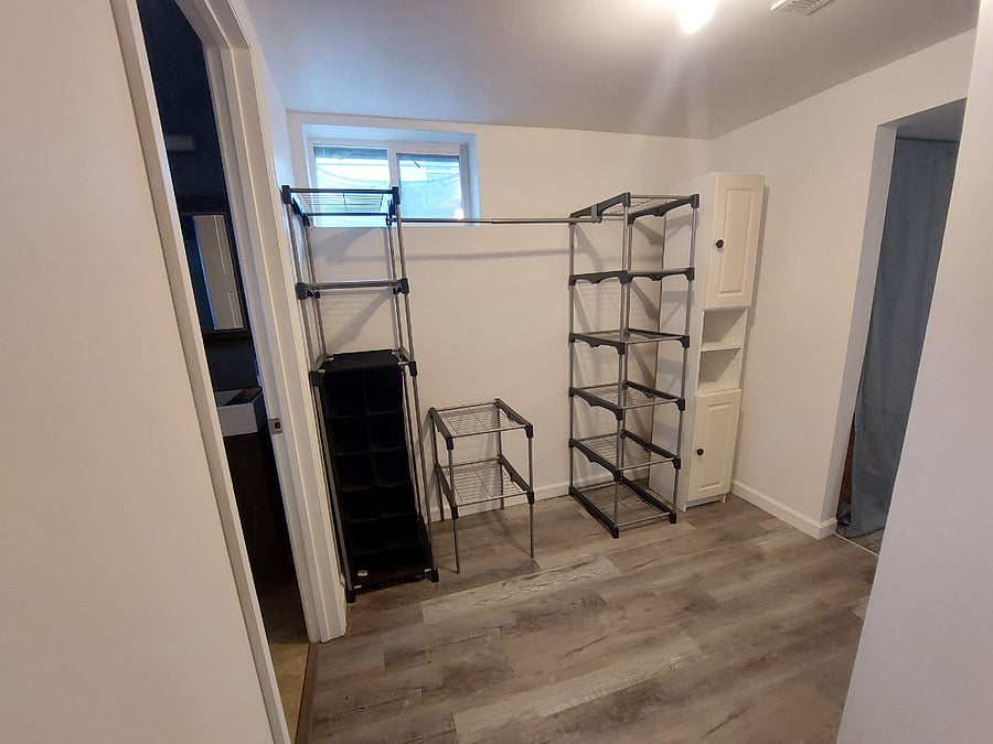 Pass-through "closet" area