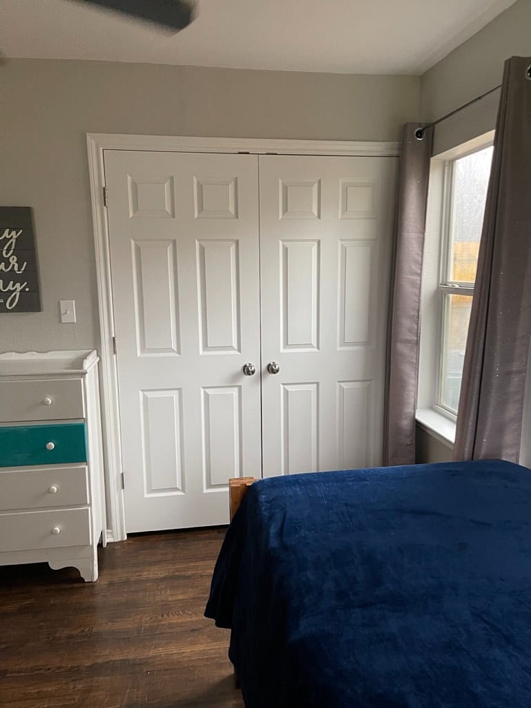 Each bedroom has a double closet