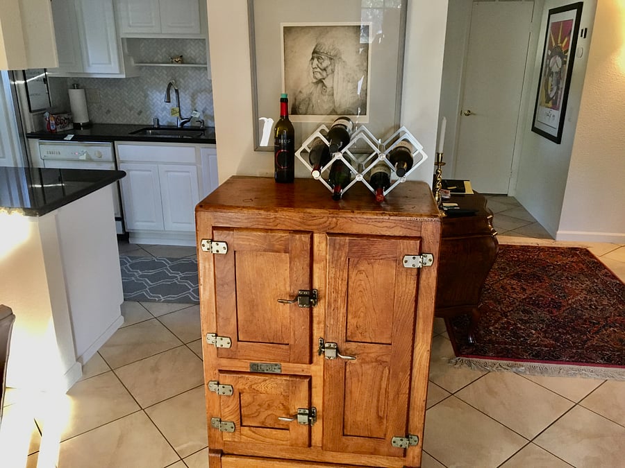 transition from kitchen to living room area