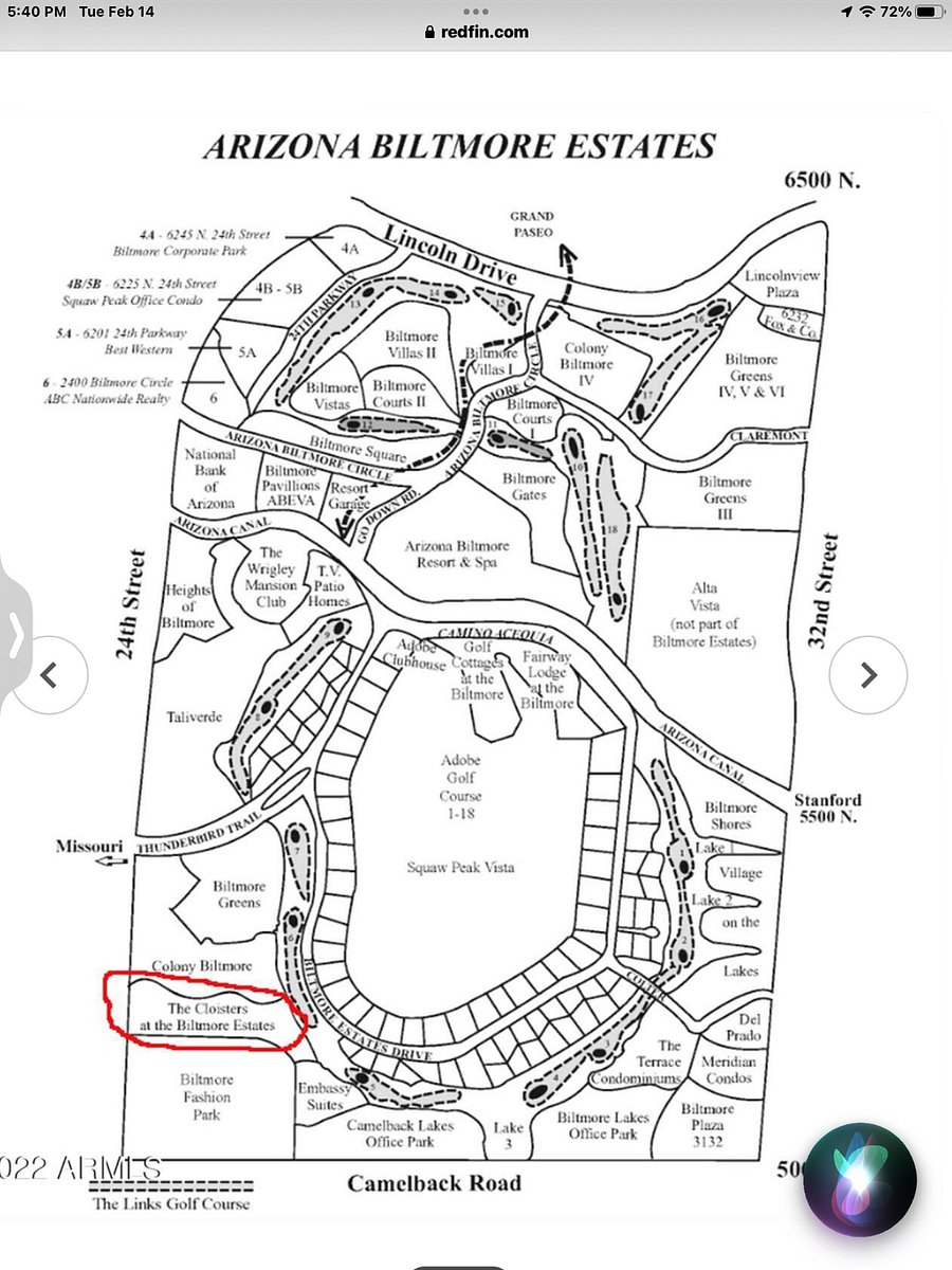 Biltmore Estates with Cloisters complex circled red