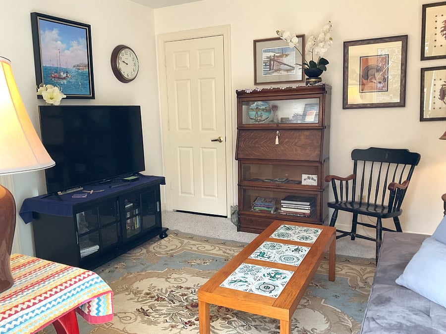 The living room is private with its own television and wi-fi available.