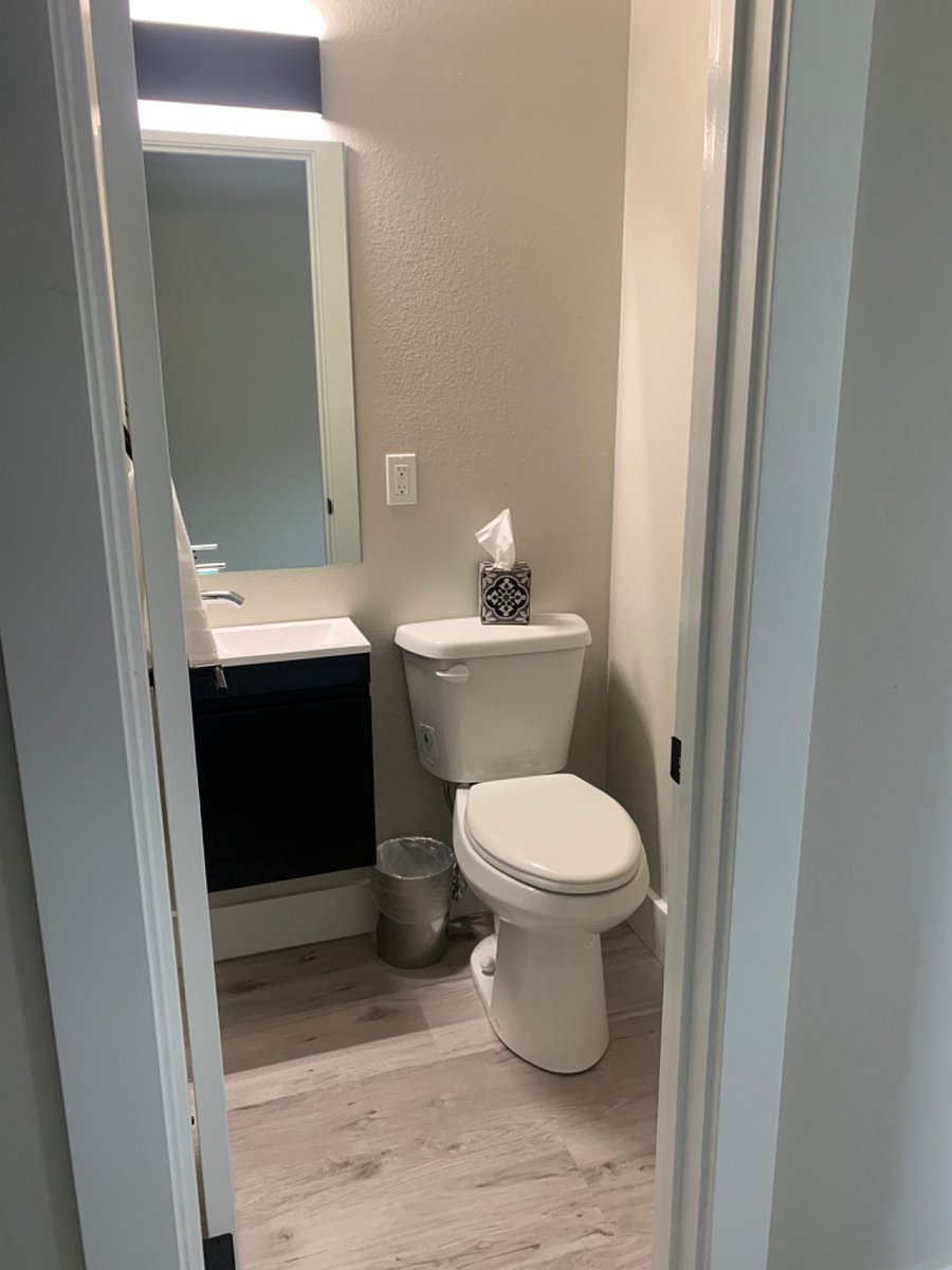 Half bathroom off the kitchen
