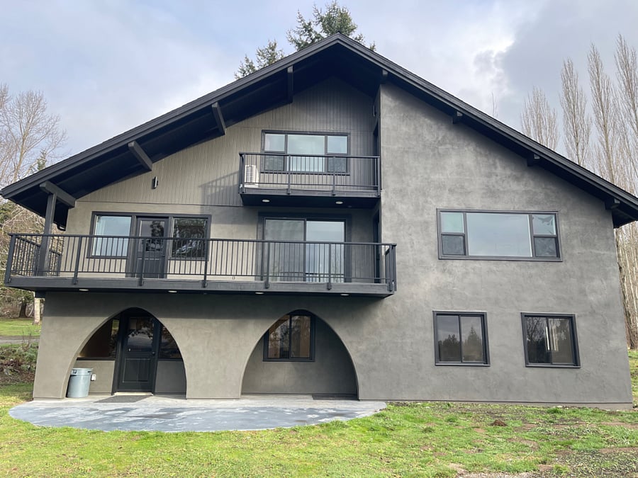 The upper duplex is the main and upper floor. The master has a deck facing north and south.