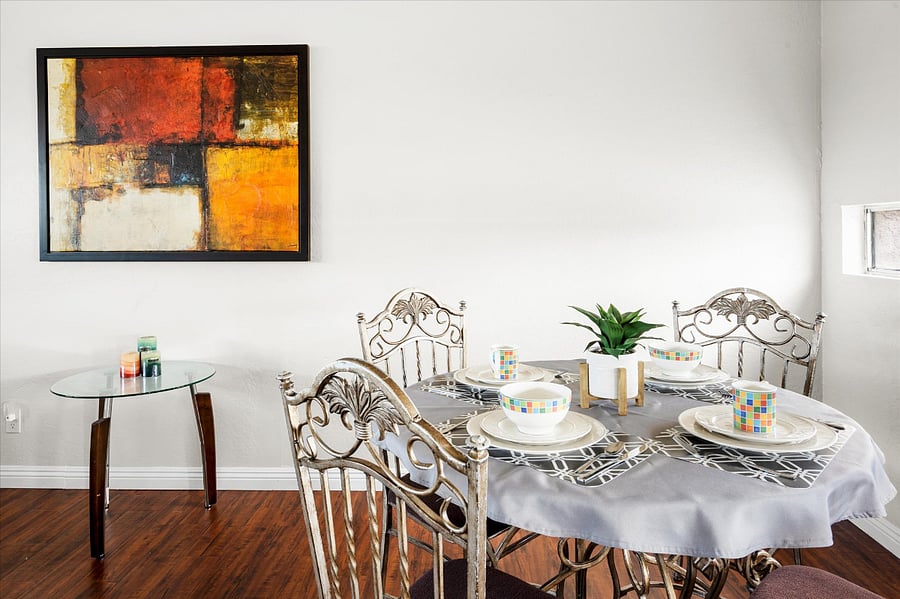 Savor your meal in an intimate setting of four, where every bite is enhanced by the company you keep and the ambiance that surrounds you.