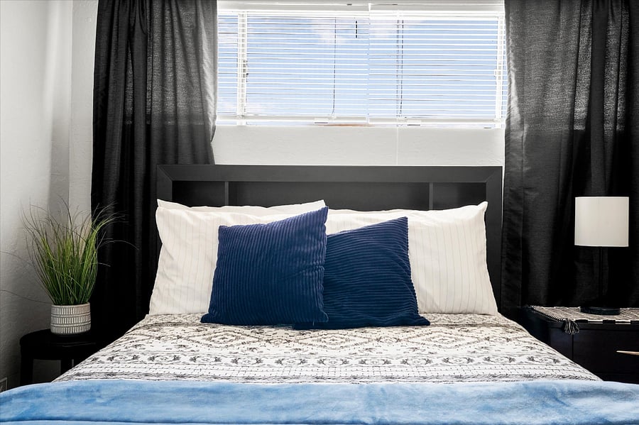 Bedroom 1: Features a cozy Full-size bed that promises restful nights and peaceful slumber.