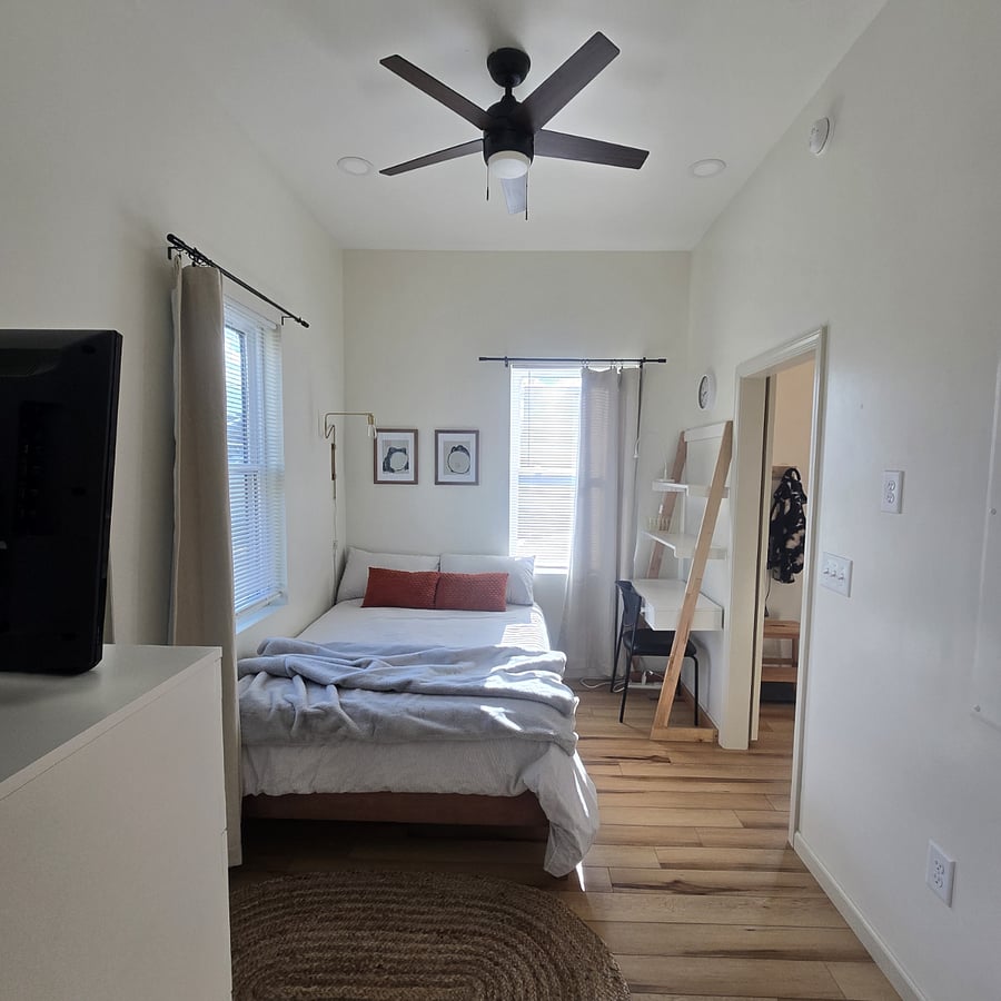 Black out curtains installed
