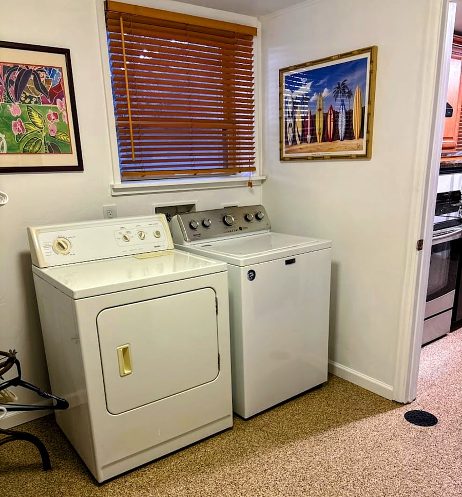 Laundry room (shared with owners upstairs) with separate entrances and locking doors. Access to laundry room is thru the apartment kitchen.