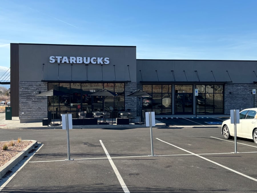 This stand-alone Starbucks is less than one mile away (.6) on Horizon Drive. Just opened in fall of 2023.