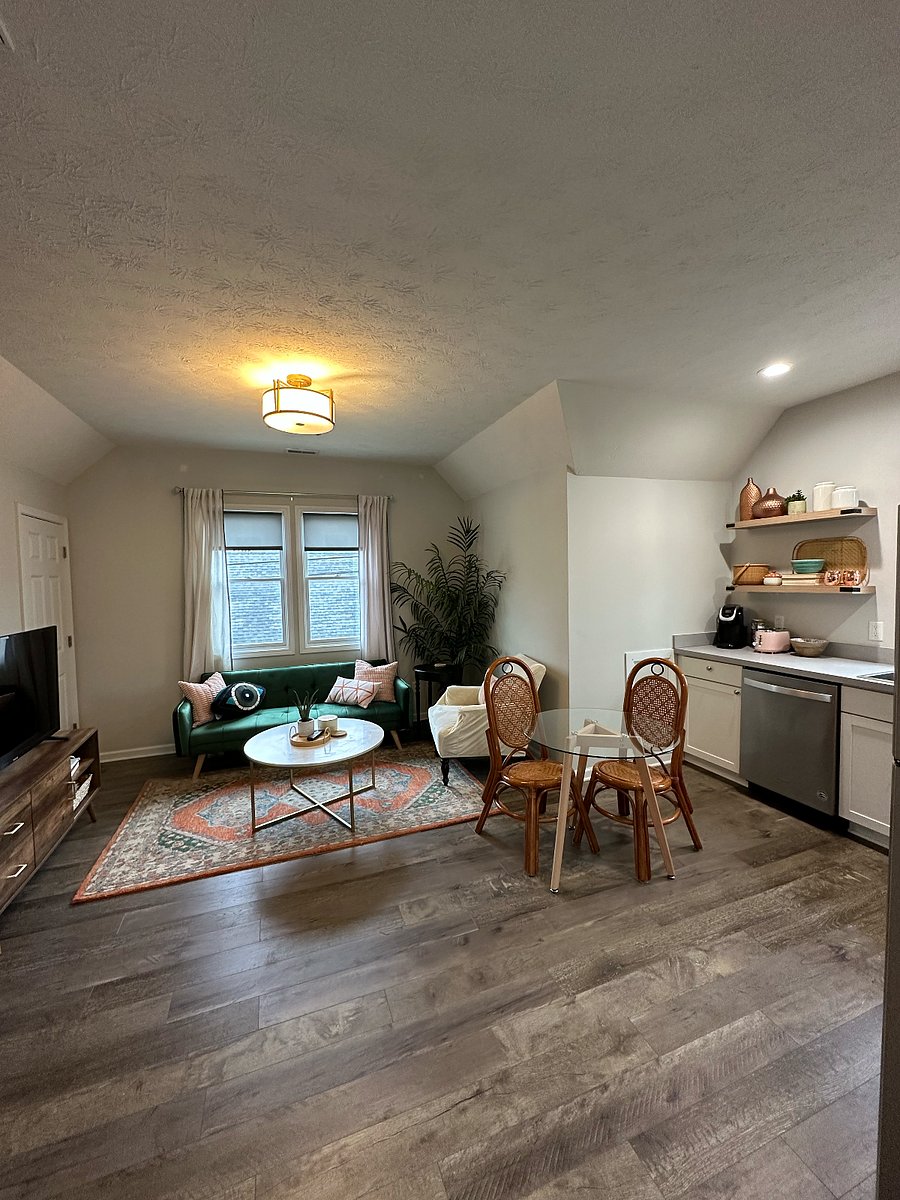 Living room and dining area