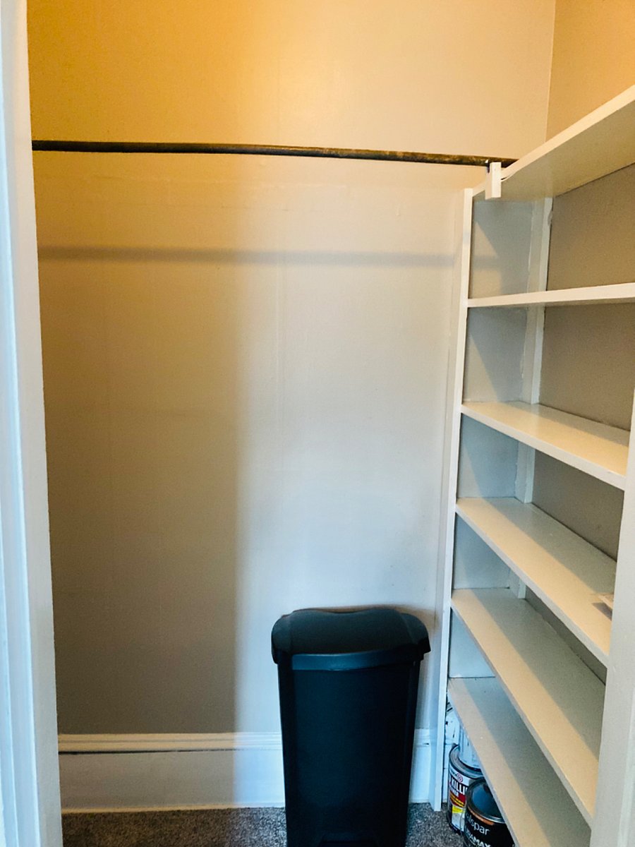 Large closet with shelves for storage