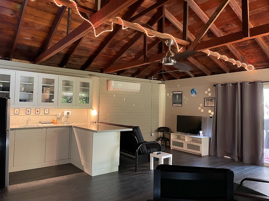 Kitchen and living areas