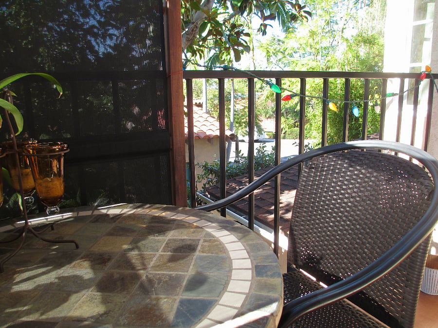 Private outdoor deck.  Perfect for morning coffee or an intimate meal.