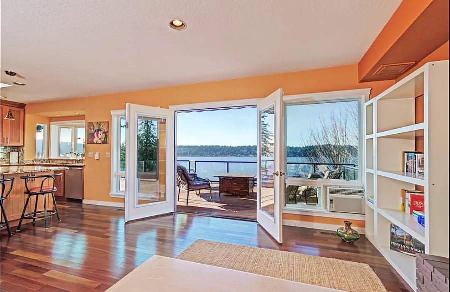 Sitting area with electric fireplace