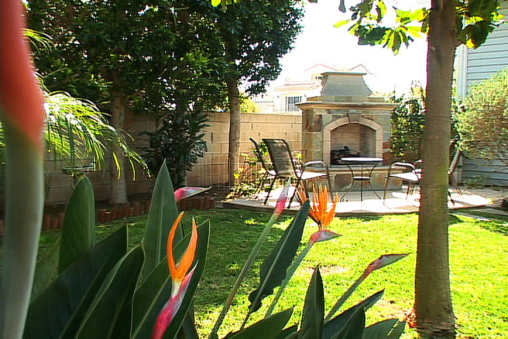 Fireplace in Backyard.