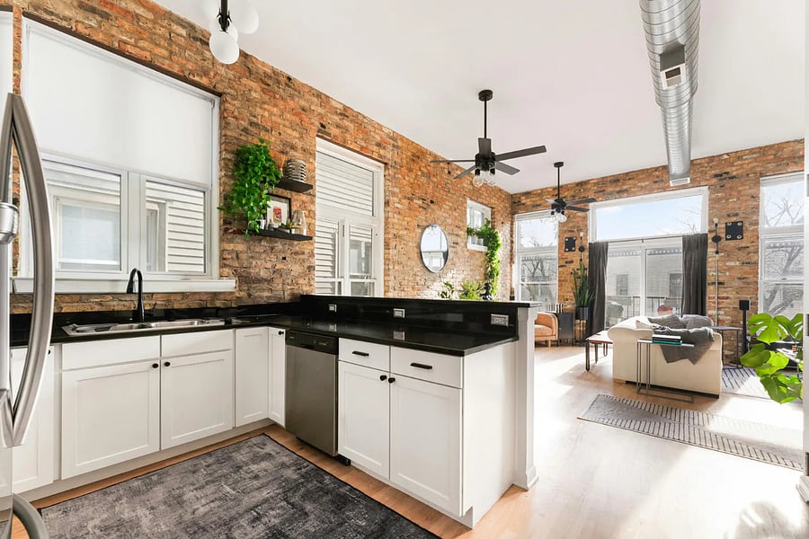 Kitchen w/ dishwasher + garbage disposal