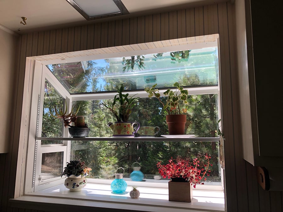 Greenhouse window over sink