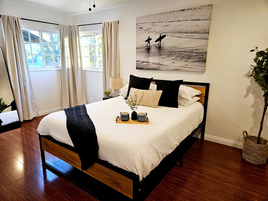 Room #1 - Modern elegance meets cozy comfort. Desk and large closet not pictured.