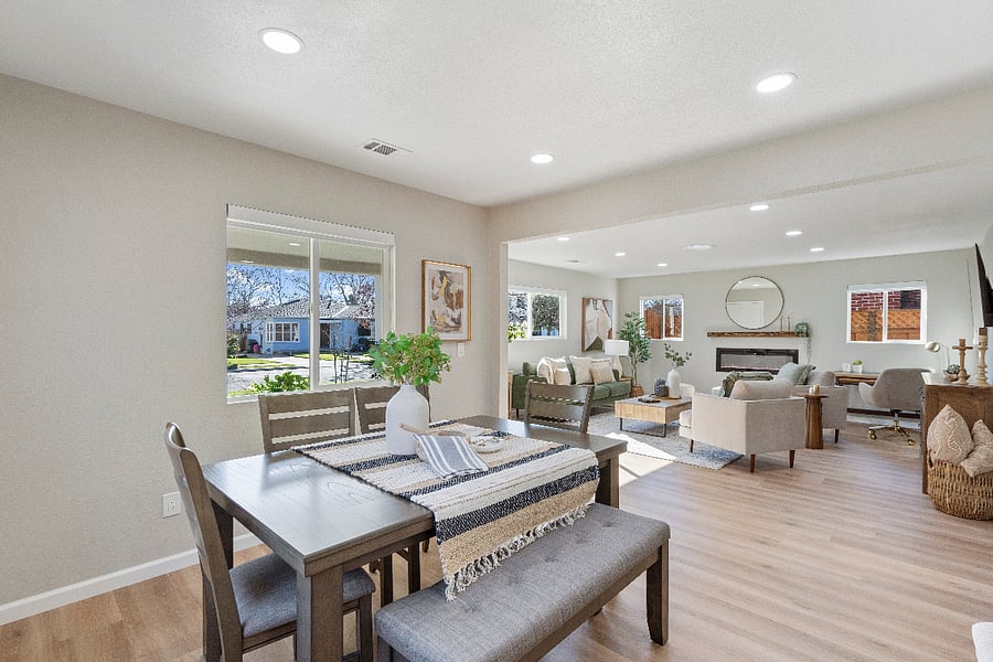 Bright dining room with plenty of seating