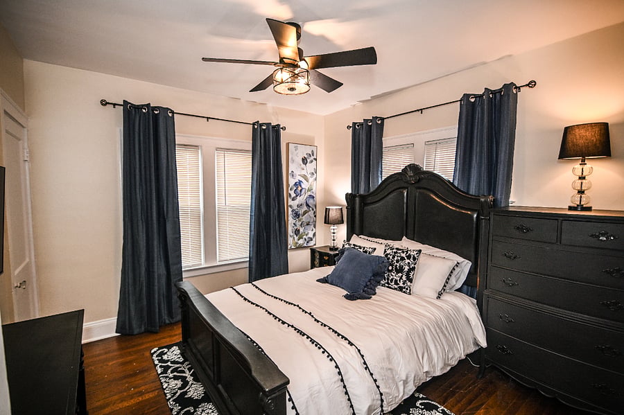Black out curtains, comfortable mattress, smart TV