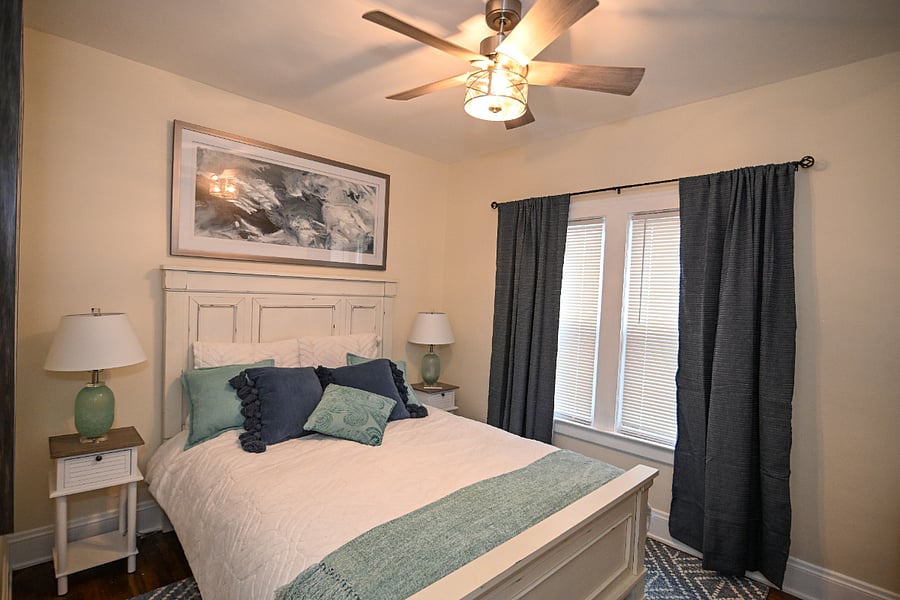 Black out curtains, comfortable mattress, smart TV