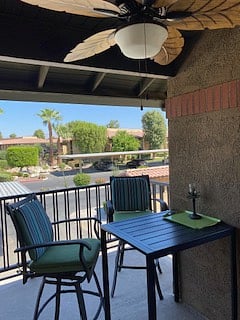 Outdoor dining on balcony