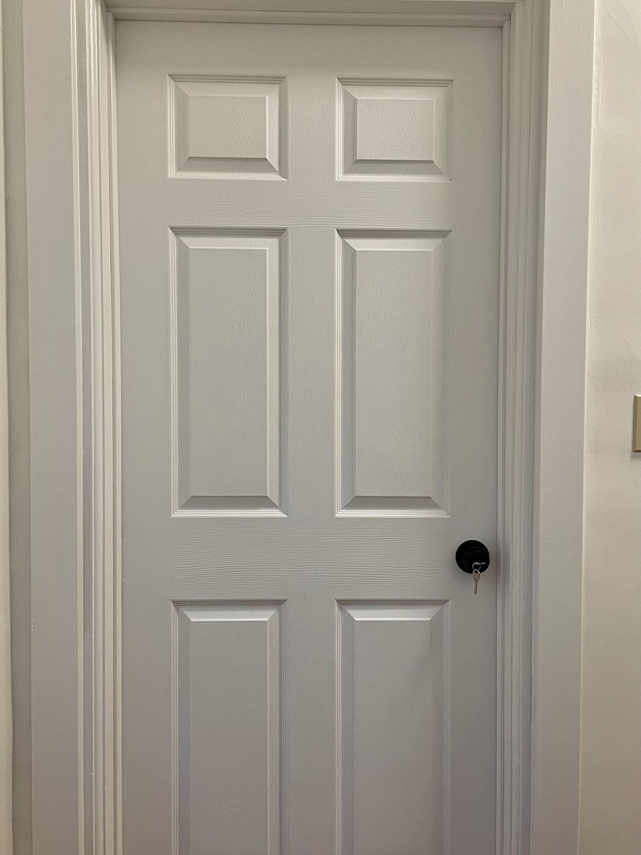 Private door to apartment with lock & key