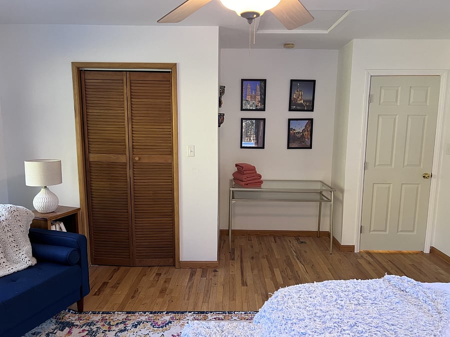 Upstairs bedroom #1 desk area.