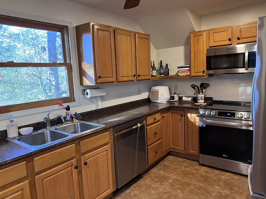 All new LG appliances in shared kitchen for upstairs and main floor.