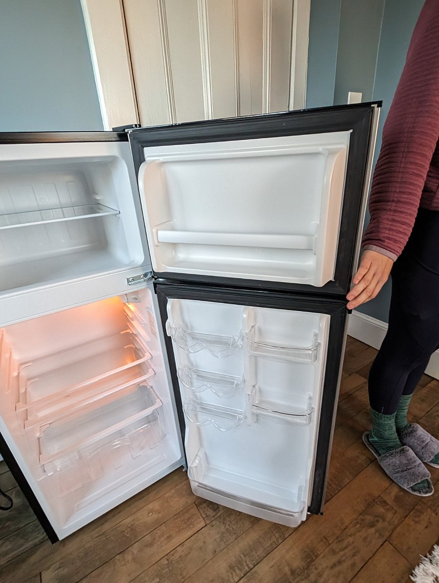You will have access to the whole kitchen, but you will have your own fridge/freezer to keep personal food items