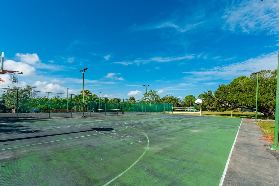 basketball court in neighborhood