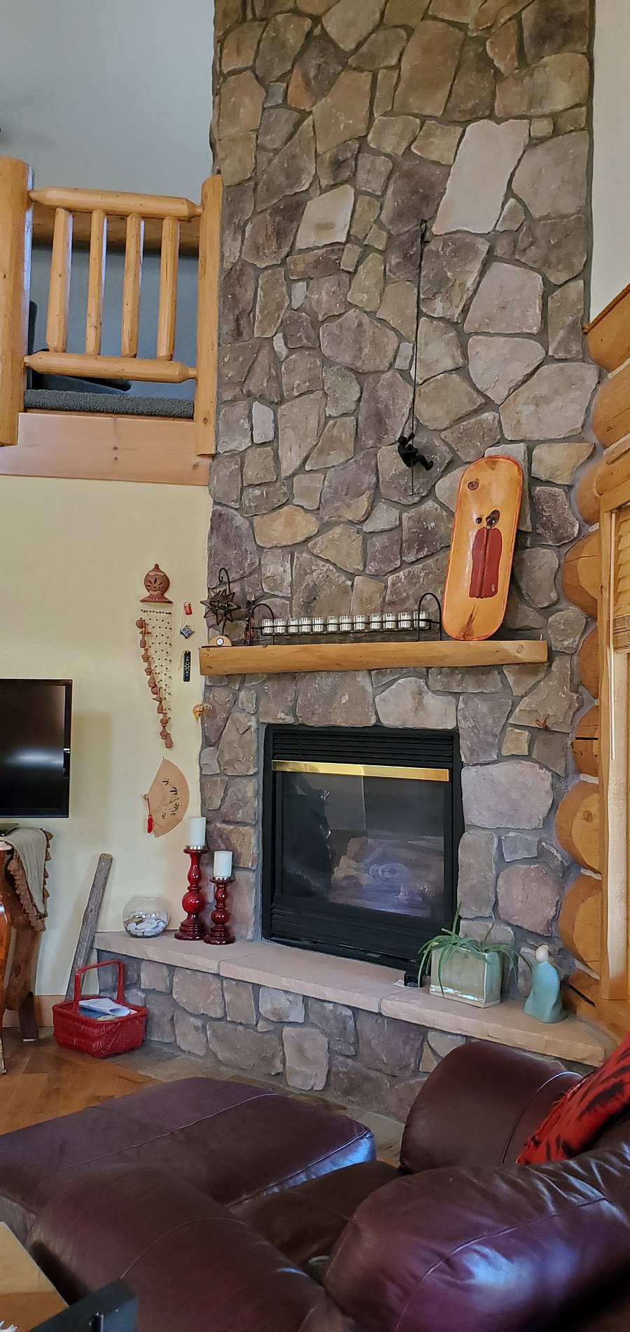 Living room and fireplace
