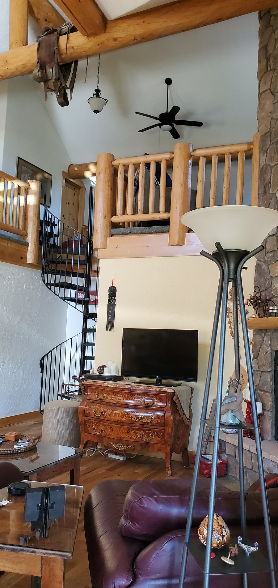 Living room and loft area