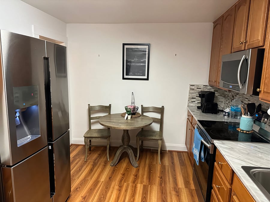 Kitchen view from exterior door