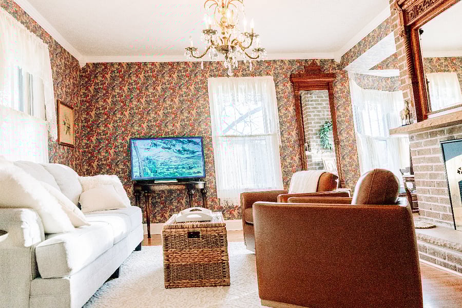 Enjoy streaming services on the 50" TV.