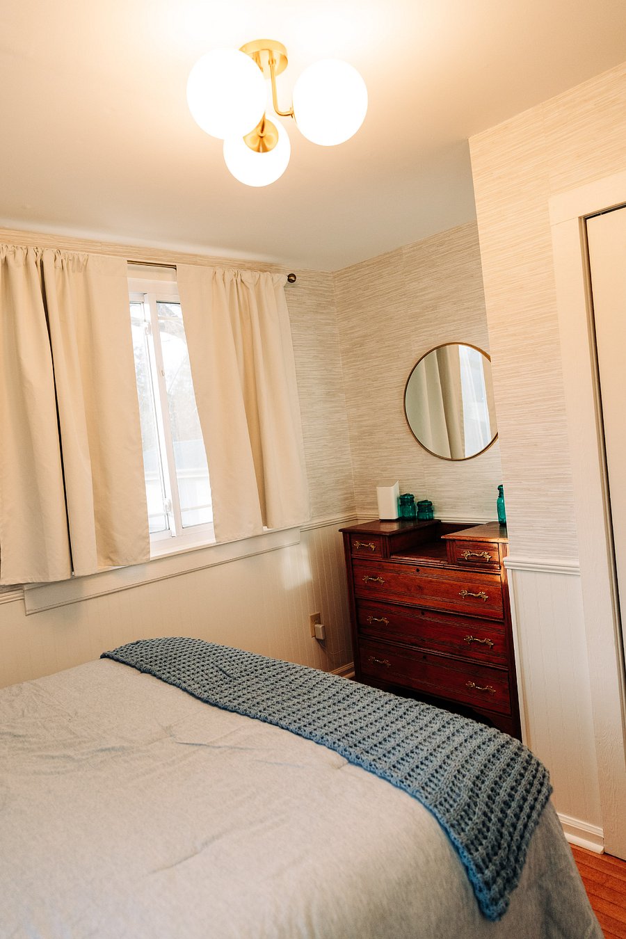 Nook with dresser for your use.