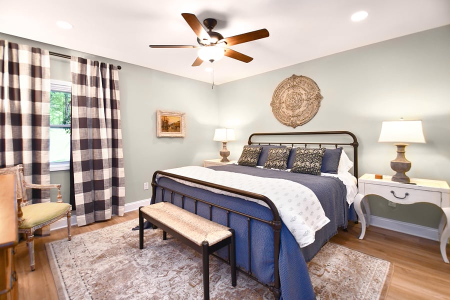 Primary bedroom with king size bed