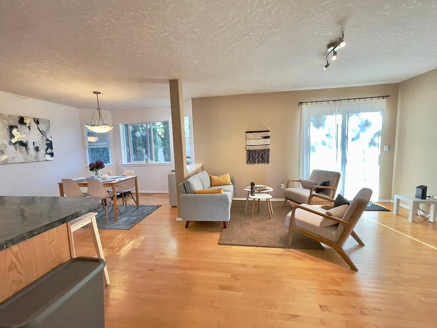 Large family room that opens to the backyard
