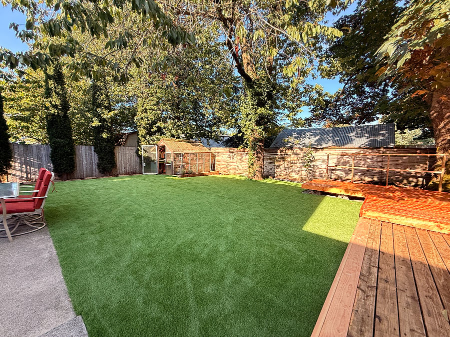 spacious fenced in backyard 