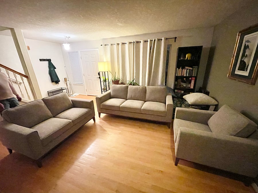 Shared living room with gas fireplace
