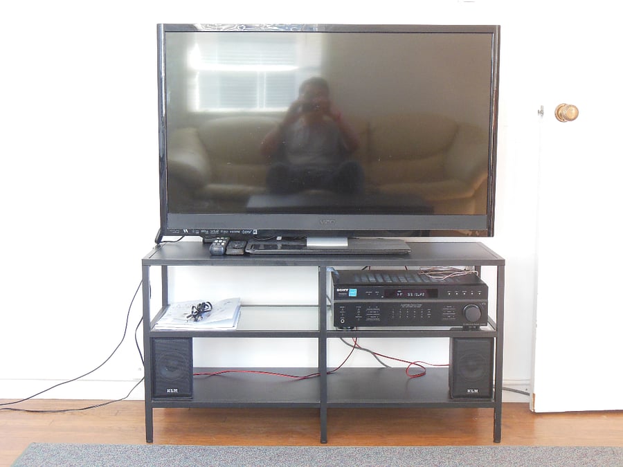 Smart TV with Stereo receiver and speakers.