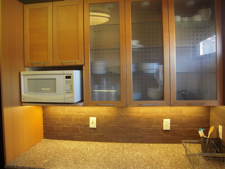 Kitchen cabinets.