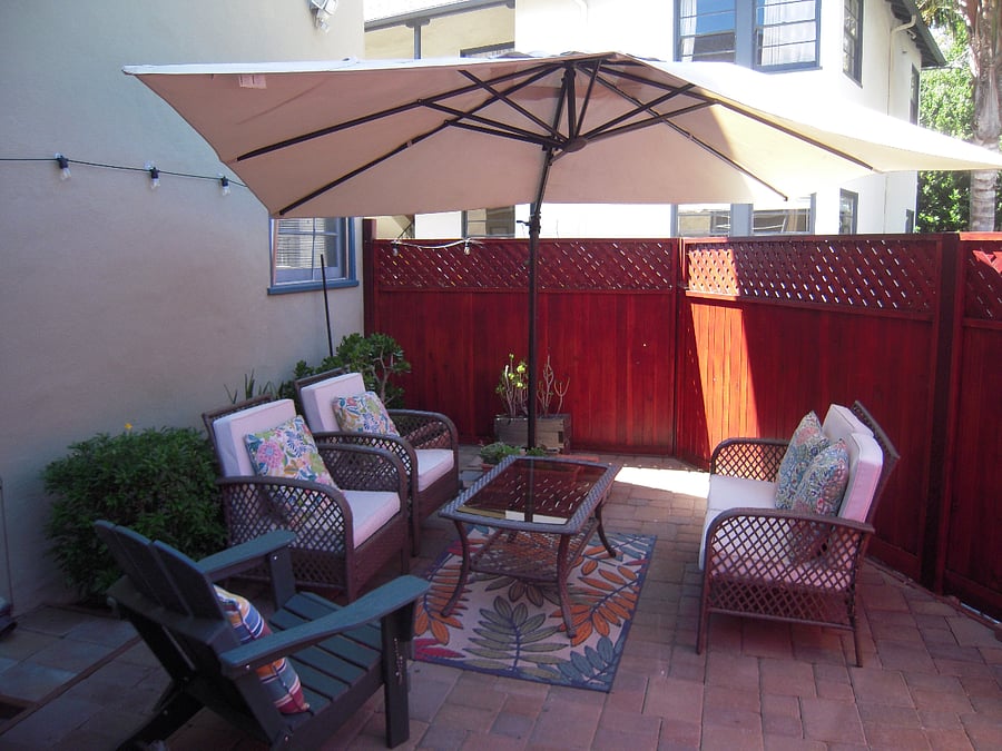 Exterior patio seating.
