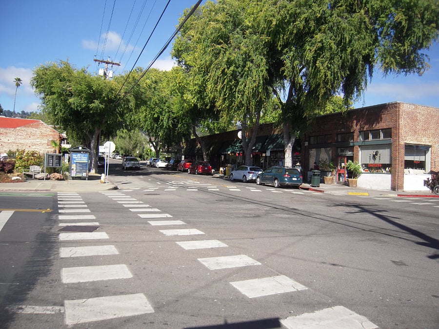 Restaurants and shops along Hopkins Ave - 1 minute walk.