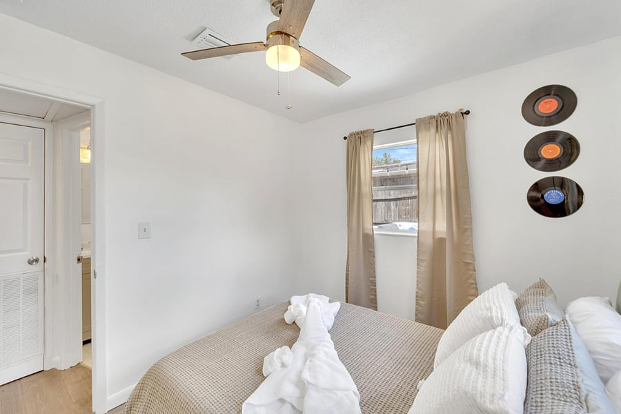 Bedroom #3: Full-sized bed with ample closet space